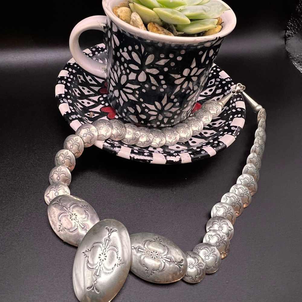 Vintage Navajo Carolyn Pollack Sterling Necklace.